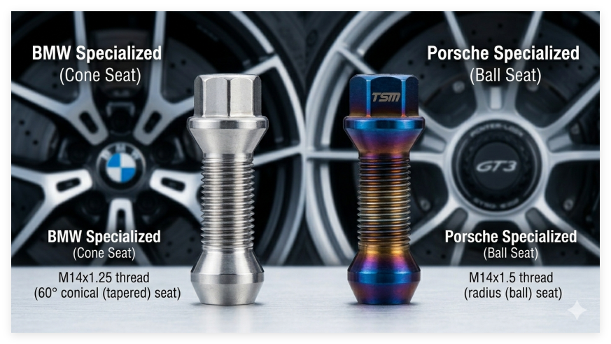 BMW Specialized (Cone Seat)”and“Porsche Specialized (Ball Seat