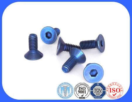 DIN7991 Anodized Blue Titanium Hex Socket Flat Head Screws For Bike Parts